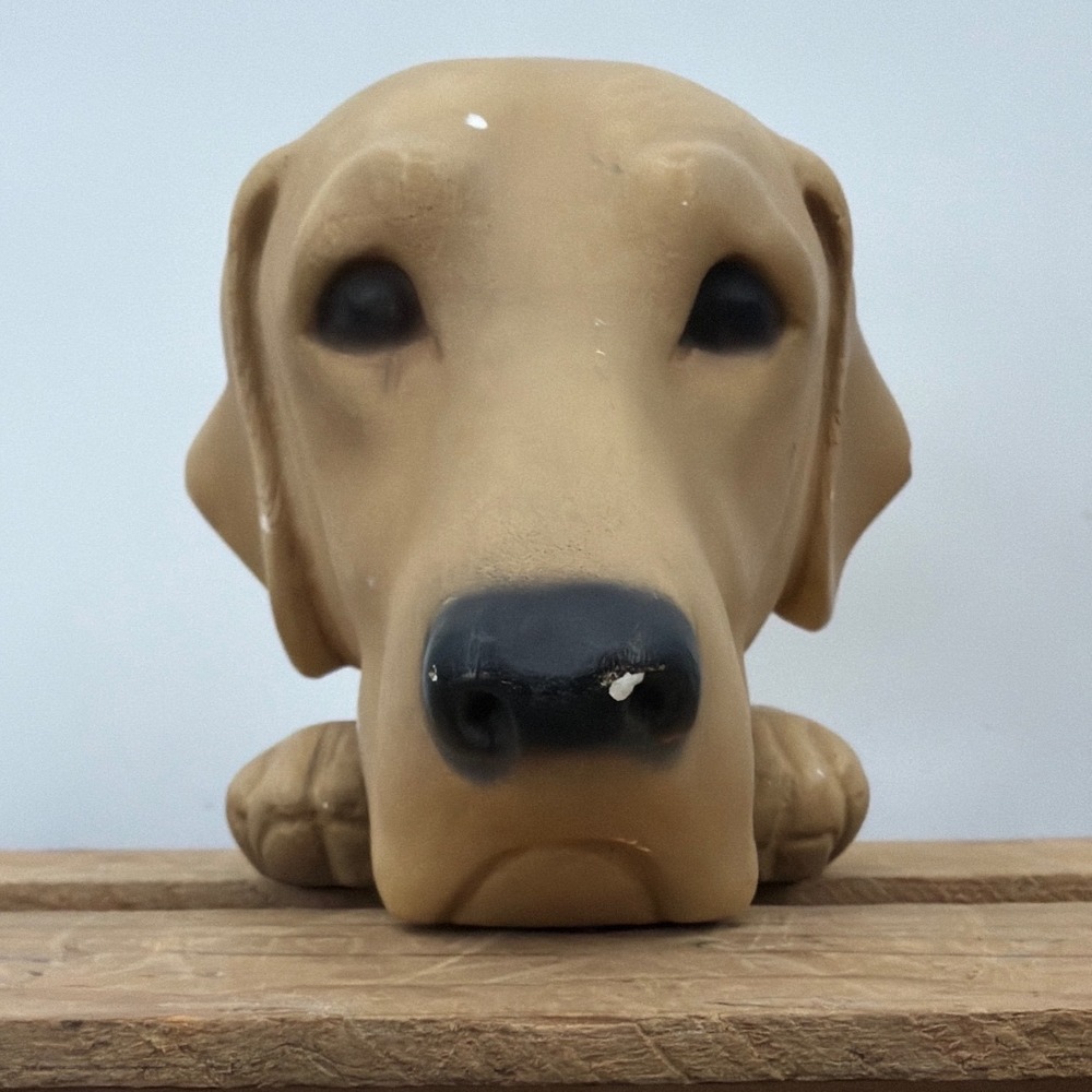 Vintage Gargoyles Studio Brooklyn NY Yellow Lab Dog Head Bookend Sculpture